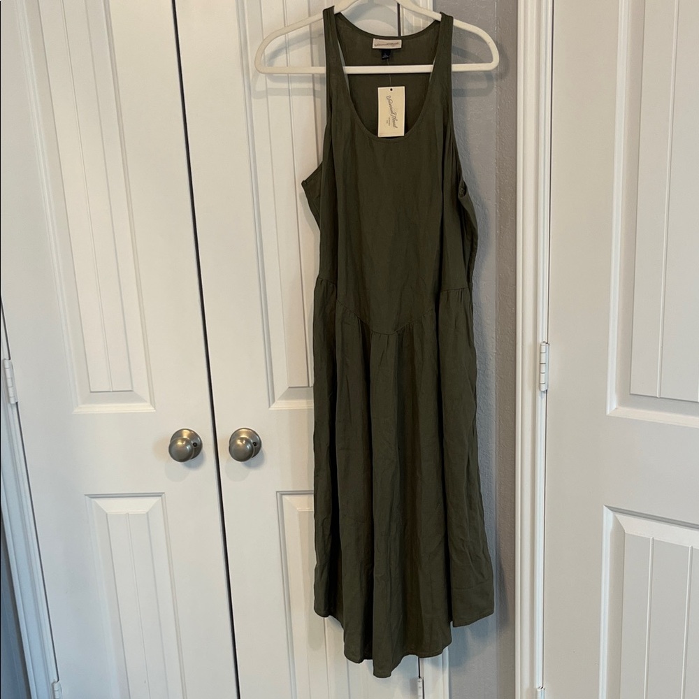 Universal Thread Olive Green Linen Sleeveless Mid… - image 7